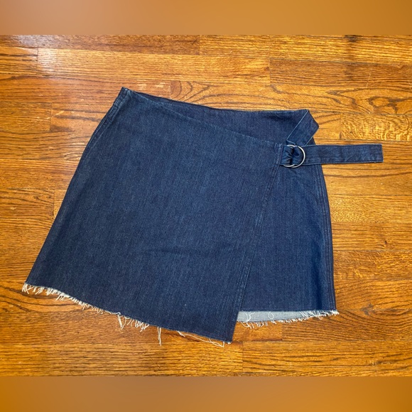 Madewell Dresses & Skirts - BNWoTs Madewell Dark Blue Jeans Denim Wrap Mini Skirt Size 6